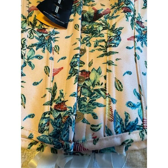 Corset story size 4 US Birds of paradise cold shoulder corset top - NWT - Picture 12 of 16